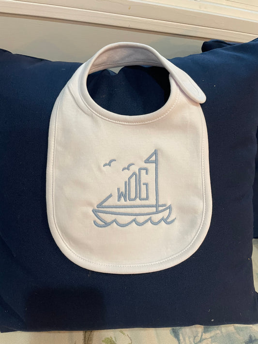 Baby Boy Monogrammed Bib